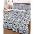 thumbnail image 1 of Black White Geometric Queen Size Down Alternative Comforter, Lightweight Comforter Quilt Bedding Set with Pillow Shams Modern Abstract Art Aesthetics All Seasons Bed Comforter Duvet Insert 90"x96", 1 of 7