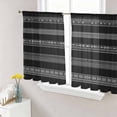 thumbnail image 1 of Black White Geometric Semi Sheer Curtains 45 Inch Length 2 Panels Set, Modern Striped Plaid Abstract Art Sheer Kitchen Curtain Privacy Voile Window Curtain for Living Room Bedroom Rod Pocket Drapes, 1 of 7