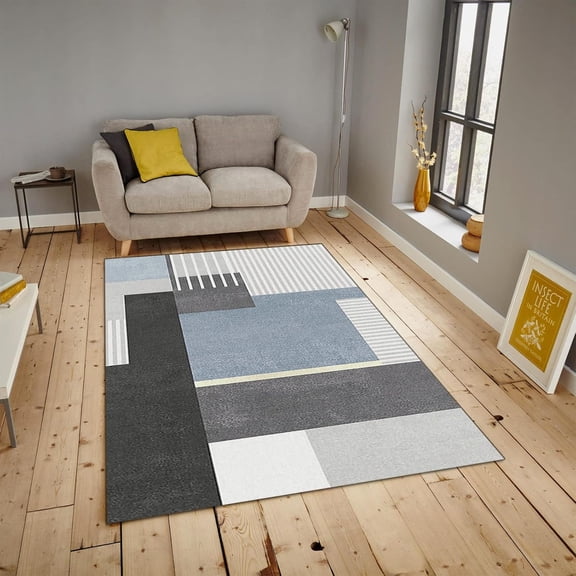 Black and White Geometric Slab Carpet, 3D Custom Area Rugs, Bathroom Rugs Soft to The Touch Easy to Clean Machine Washable Suitable for Living Room Study Bedroom Cafe,2ft x 3ft