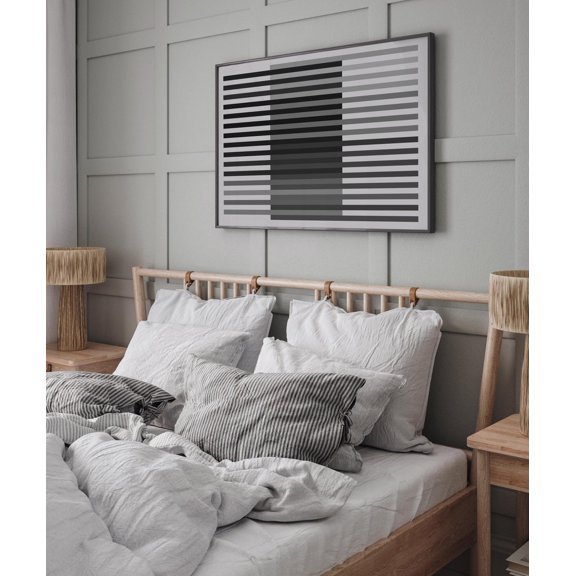 Black White Geometric Striped Studio Wall Decor