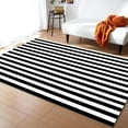 thumbnail image 1 of Black And White Geometric Stripes Area Rug, Simple Abstract Indoor Rugs, With Anti-Slip Easy Clean Carpet For Living Room Bedroom Kitchen Dining Room Home Office 5 x 8ft, 1 of 6