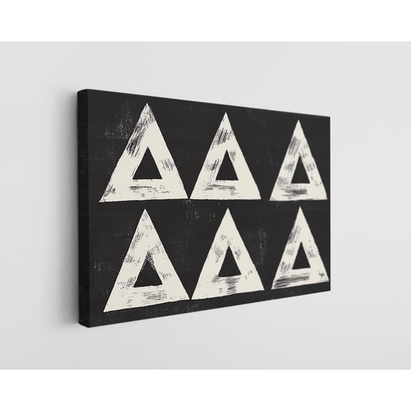 Black and White Geometric Triangle Canvas Wall Art - High-Quality Abstract Pattern Print - Handcrafted Minimalist Decor - Modern Wall Art - Gift for Home or Office