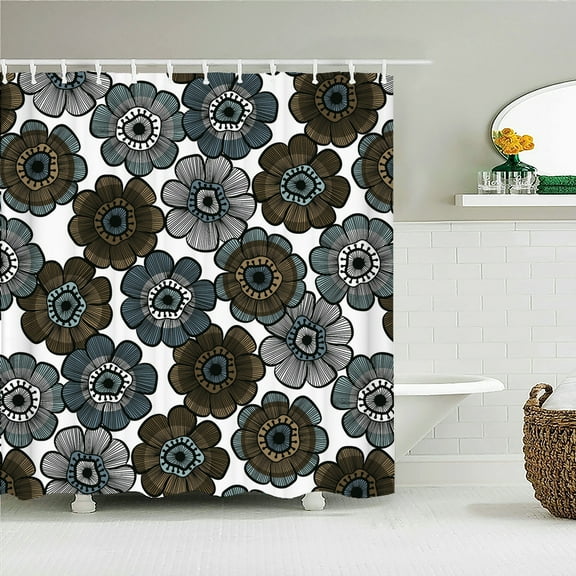 Black White Geometry Shower Curtains Waterproof Bathroom Curtain 3d Polyester Mo