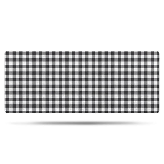 Black White Gingham Checkered Pattern Bathroom Rugs Mat,Non Slip Microfiber Bathroom Rug,Rubber Backing,Soft Bathroom Mats for Bathroom Floor,Tub and Shower,60x24in(150x60cm)