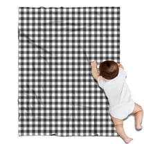 Black White Gingham Checkered Pattern Blanket,Comfortable Soft Flannel Throw Blanket,All Season,Warm Lightweight Blankets for Sofa Bed Couch Living Room Chair,30"x40"