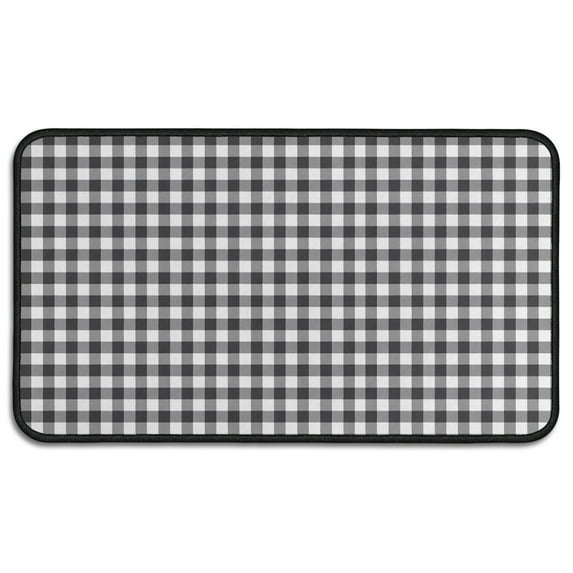 Black White Gingham Checkered Pattern Door Rugs,Washable Non Slip Door Mats Indoor,Decorative Door Mats,Entry Mat Indoor for Entrance,Bedroom,Kitchen,Bathroom,30"x17"