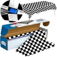 thumbnail image 1 of Black & White Gingham Checkered Plaid Picnic/Party Plastic Tablecloth Roll, 1 of 3
