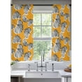 thumbnail image 1 of Black White Ginkgo Leaves Sheer Curtains 63 Inches Long 2 Panels Realistic Plant Orange Background Light Filtering Semi Sheer Window Curtains Drapes for Bedroom Living Room 52"x63", 1 of 7