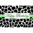thumbnail image 1 of Black & White Giraffe Happy Birthday Elegant Edible Frosting Photo Cake Topper - Lime, 1 of 1