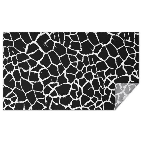 Black and White Giraffe Pattern Rectangle Tablecloth 60"x102",Waterproof Polyester Rectangle Table Cloth, Wipeable Spillproof Polyester Tablecloth for Dining, Camping, Indoor and Outdoor