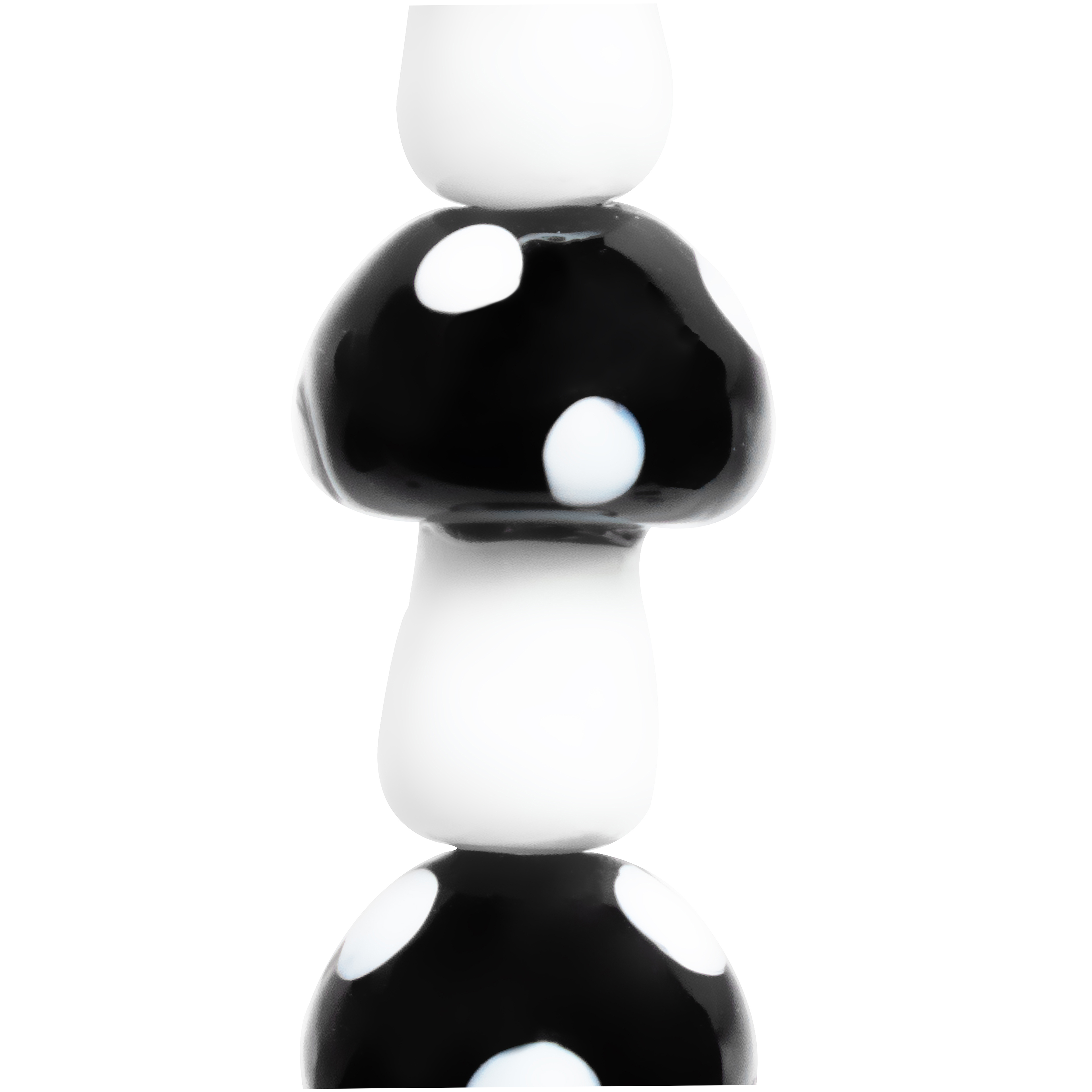 Black & White Glass Mushroom Beads by Bead Landing - (17mm x 12mm) for Jewelry Making - Perfect for Necklaces - Bracelets - and Earrings - 12 Pack