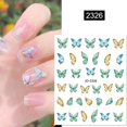 Black White Gold Butterfly 3D Nails Sticker Geometry Decals Flower DIY