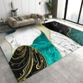 thumbnail image 1 of Black And White Gold Marble Area Rugs, Modern Light Luxury Splicing Geometry Indoor Rug, Soft Machine Washable Carpet For Kids Teen Girls Boys Living Room Bedroom Office, 1 of 7