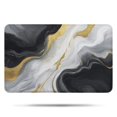 thumbnail image 1 of Black White Gold Marble Pattern Bathroom Rugs Mat,Non Slip Microfiber Bathroom Rug,Rubber Backing,Soft Bathroom Mats for Bathroom Floor,Tub and Shower,17x27in(43x68cm), 1 of 5
