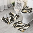 thumbnail image 1 of Black White Gold Marble Pattern Bathroom Rugs Sets 3 Piece,Toilet Cover Set,Absorbent Non Slip Bathroom Mats Sets with U-Shaped Contour Rug Toilet Rug Set, 1 of 5