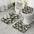 thumbnail image 1 of Black White Gold Marble Pattern Bathroom Rugs Sets 3 Piece,Toilet Cover Set,Absorbent Non Slip Bathroom Mats Sets with U-Shaped Contour Rug Toilet Rug Set, 1 of 5