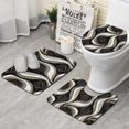 thumbnail image 1 of Black White Gold Marble Pattern Bathroom Rugs Sets 3 Piece,Toilet Cover Set,Absorbent Non Slip Bathroom Mats Sets with U-Shaped Contour Rug Toilet Rug Set, 1 of 5