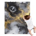 thumbnail image 1 of Black White Gold Marble Pattern Blanket,Comfortable Soft Flannel Throw Blanket,All Season,Warm Lightweight Blankets for Sofa Bed Couch Living Room Chair,30"x40", 1 of 4