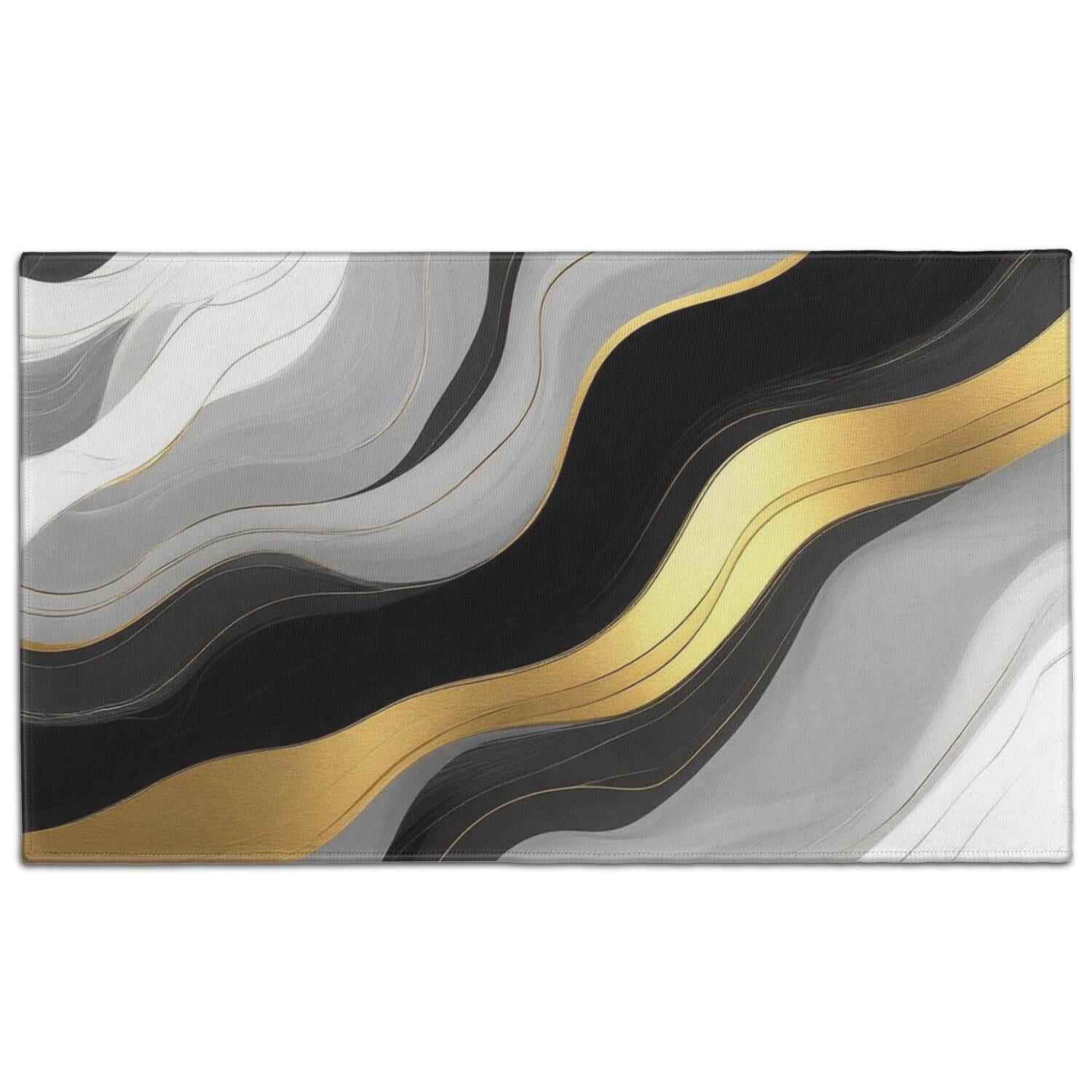 White Gold Tile Marble Door Mat