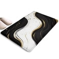 thumbnail image 1 of Black White Gold Marble Pattern Flannel Non Slip Door Rugs,Washable Door Mats Indoor,Decorative Door Mats,Dirt-Resistant and Absorbent Doormat for Entrance,Bedroom,Kitchen,Bathroom,31.5"x17", 1 of 4