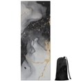 thumbnail image 1 of Black White Gold Marble Pattern Hot Yoga Mat Towel Non Slip for Hot Yoga - Quick-Drying Yoga Mat Cover with 4 Corner Pockets with Travel Bag - Hot Yoga Towel Non Slip 70"x26", 1 of 6