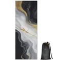 thumbnail image 1 of Black White Gold Marble Pattern Hot Yoga Mat Towel Non Slip for Hot Yoga - Quick-Drying Yoga Mat Cover with 4 Corner Pockets with Travel Bag - Hot Yoga Towel Non Slip 74"x26", 1 of 6