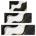 thumbnail image 1 of Black White Gold Marble Pattern Kitchen Rugs Sets Of 3,Kitchen Runner Rugs Non Skid Washable,Decorative Kitchen Floor Mats for Kitchen,Sink,Laundry,17"x30"+ 17"x47" + 17"x59", 1 of 6