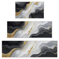 thumbnail image 1 of Black White Gold Marble Pattern Kitchen Rugs Sets Of 3,Kitchen Runner Rugs Non Skid Washable,Decorative Kitchen Floor Mats for Kitchen,Sink,Laundry,17"x30"+ 17"x47" + 17"x59", 1 of 6