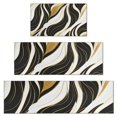 thumbnail image 1 of Black White Gold Marble Pattern Kitchen Rugs Sets Of 3,Kitchen Runner Rugs Non Skid Washable,Decorative Kitchen Floor Mats for Kitchen,Sink,Laundry,17"x30"+ 17"x47" + 17"x59", 1 of 6