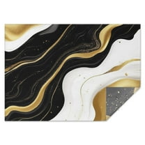 Black White Gold Marble Pattern Rectangle Tablecloth 60"x84",Waterproof Polyester Rectangle Table Cloth, Wipeable Spillproof Polyester Tablecloth for Dining, Camping, Indoor and Outdoor