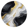 thumbnail image 1 of Black White Gold Marble Pattern Round Fitted Tablecloth with Elastic Edge,Dining Table Cover Waterproof,Outdoor Round Tablecloth for Camping,Dining,Indoor and Outdoor, 1 of 7