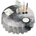 thumbnail image 1 of Black White Gold Marble Pattern Round Tablecloth 60"x60",Wrinkle Wipeable Table Cloth for Kitchen Dining Room Picnic Patio Party, 1 of 6