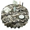thumbnail image 1 of Black White Gold Marble Pattern Round Tablecloth 60"x60",Wrinkle Wipeable Table Cloth for Kitchen Dining Room Picnic Patio Party, 1 of 6