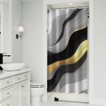 thumbnail image 1 of Black White Gold Marble Pattern Shower Curtain 36"x72" ,Bathroom Decorative Shower Curtains Set with 12 Hooks,Modern Waterproof Washable Shower Curtain, 1 of 6