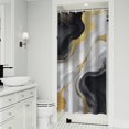 thumbnail image 1 of Black White Gold Marble Pattern Shower Curtain 36"x72" ,Bathroom Decorative Shower Curtains Set with 12 Hooks,Modern Waterproof Washable Shower Curtain, 1 of 6