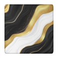 thumbnail image 1 of Black White Gold Marble Pattern Square Fitted Tablecloth with Elastic Edge,Square Table Cover,Washable Elastic Table Cover for Home Kitchen Party Decor 34"x34", 1 of 6