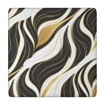 thumbnail image 1 of Black White Gold Marble Pattern Square Fitted Tablecloth with Elastic Edge,Square Table Cover,Washable Elastic Table Cover for Home Kitchen Party Decor 34"x34", 1 of 6