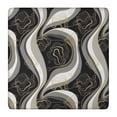thumbnail image 1 of Black White Gold Marble Pattern Square Fitted Tablecloth with Elastic Edge,Square Table Cover,Washable Elastic Table Cover for Home Kitchen Party Decor 36"x36", 1 of 6