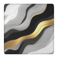 thumbnail image 1 of Black White Gold Marble Pattern Square Fitted Tablecloth with Elastic Edge,Square Table Cover,Washable Elastic Table Cover for Home Kitchen Party Decor 36"x36", 1 of 6
