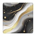 thumbnail image 1 of Black White Gold Marble Wave Dot Pattern Square Fitted Tablecloth with Elastic Edge,Square Table Cover,Washable Elastic Table Cover for Home Kitchen Party Decor 34"x34", 1 of 6
