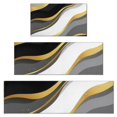 thumbnail image 1 of Black White Gold Wave Marble Kitchen Rugs Sets Of 3,Kitchen Runner Rugs Non Skid Washable,Decorative Kitchen Floor Mats for Kitchen,Sink,Laundry,17"x30"+ 17"x47" + 17"x59", 1 of 6