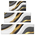 thumbnail image 1 of Black White Gold Wave Marble Kitchen Rugs Sets Of 3,Kitchen Runner Rugs Non Skid Washable,Decorative Kitchen Floor Mats for Kitchen,Sink,Laundry,17"x30"+ 17"x47" + 17"x59", 1 of 6