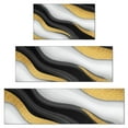 thumbnail image 1 of Black White Gold Wave Marble Pattern Kitchen Rugs Sets Of 3,Kitchen Runner Rugs Non Skid Washable,Decorative Kitchen Floor Mats for Kitchen,Sink,Laundry,17"x30"+ 17"x47" + 17"x59", 1 of 6