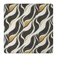 thumbnail image 1 of Black White Gold Wave Marble Pattern Square Fitted Tablecloth with Elastic Edge,Square Table Cover,Washable Elastic Table Cover for Home Kitchen Party Decor 36"x36", 1 of 6