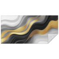 thumbnail image 1 of Black White Gold Wave Marble Rectangle Tablecloth 60"x120",Waterproof Polyester Rectangle Table Cloth, Wipeable Spillproof Polyester Tablecloth for Dining, Camping, Indoor and Outdoor, 1 of 6