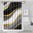 thumbnail image 1 of Black White Gold Wave Marble Shower Curtain 72"x72" ,Bathroom Decorative Shower Curtains Set with 12 Hooks,Modern Waterproof Washable Shower Curtain, 1 of 6