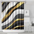 thumbnail image 1 of Black White Gold Wave Marble Shower Curtain 84"x72" ,Bathroom Decorative Shower Curtains Set with 12 Hooks,Modern Waterproof Washable Shower Curtain, 1 of 6