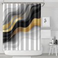 thumbnail image 1 of Black White Gold Wave Marble Shower Curtain 84"x72" ,Bathroom Decorative Shower Curtains Set with 12 Hooks,Modern Waterproof Washable Shower Curtain, 1 of 6