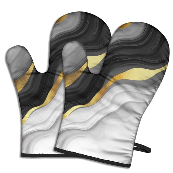 Black White Gold Wave Marble Shower Curtain OneSize ,Bathroom Decorative Shower Curtains Set with 12 Hooks,Modern Waterproof Washable Shower Curtain