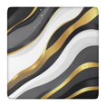 thumbnail image 1 of Black White Gold Wave Marble Square Fitted Tablecloth with Elastic Edge,Square Table Cover,Washable Elastic Table Cover for Home Kitchen Party Decor 36"x36", 1 of 6
